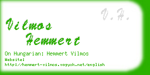vilmos hemmert business card